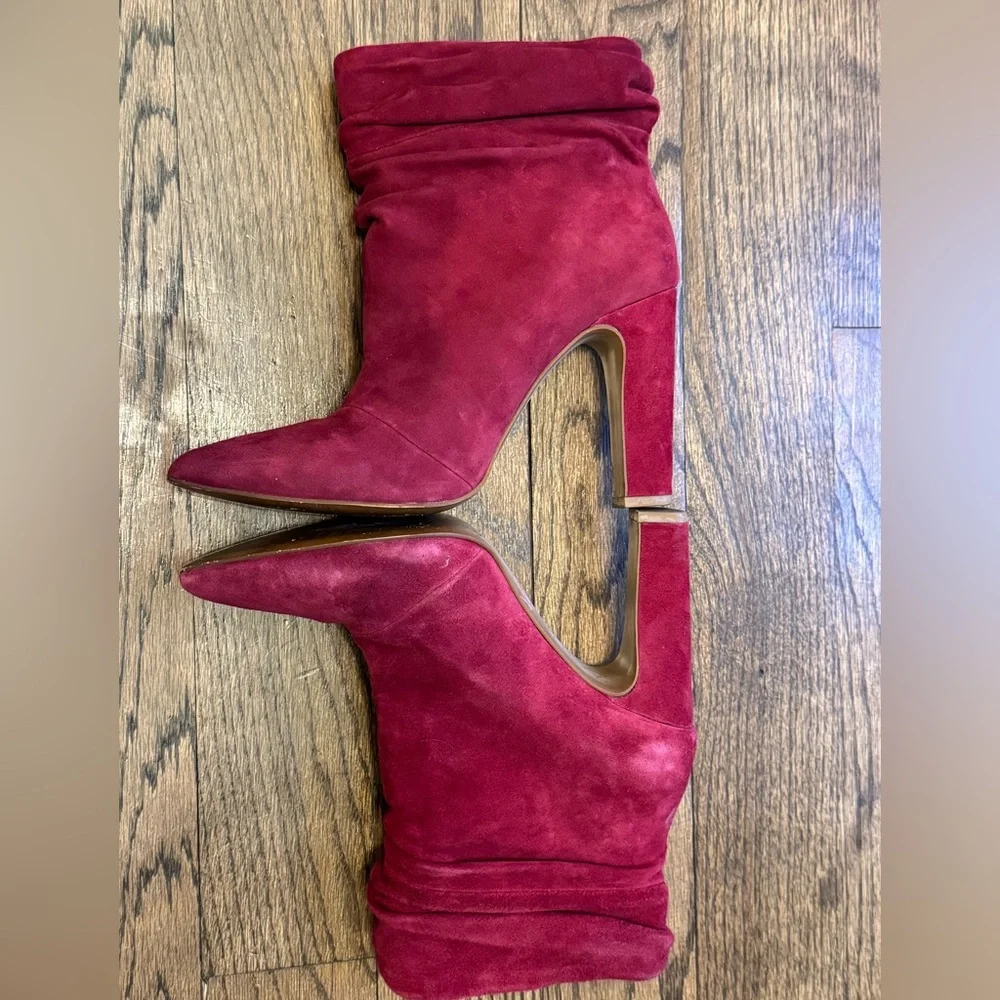 Kristen Cavallari Chinese Laundry Red Suede Slouch Ankle Boots Size 9 / 40 - Picture 3 of 8